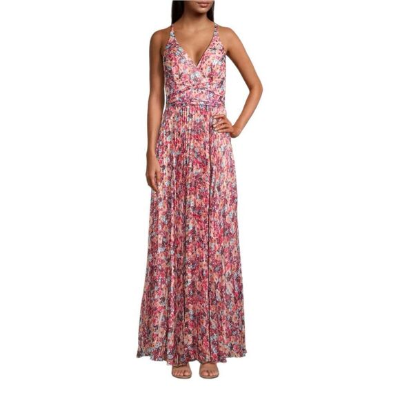 Laundry By Shelli Segal Women’s Floral Pleated Maxi Dress in the Size 12 - Picture 5 of 12